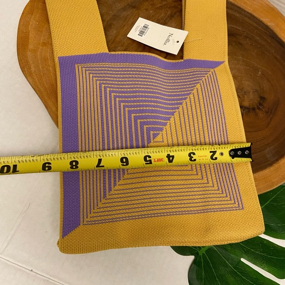 Nollia Mini Purple & Mustard Illusion tote Bag NWT - Picture 4 of 7